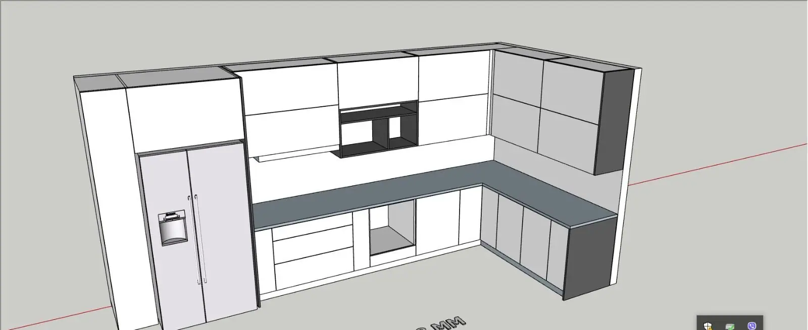 3D-ontwerp van een maatwerkkeuken uit het ontwerp- & offertepakket
